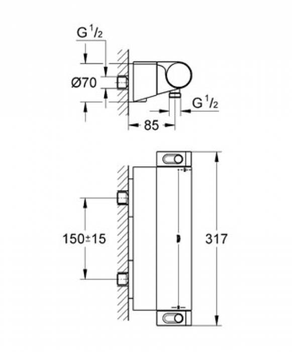 Термостат для душа GROHE Grohtherm 2000 NEW 34469001. Фото