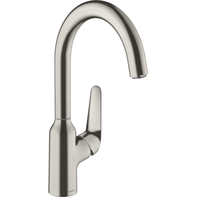 Кухонный смеситель однорычажный, 220, 1jet Hansgrohe 71802800, под сталь. Фото